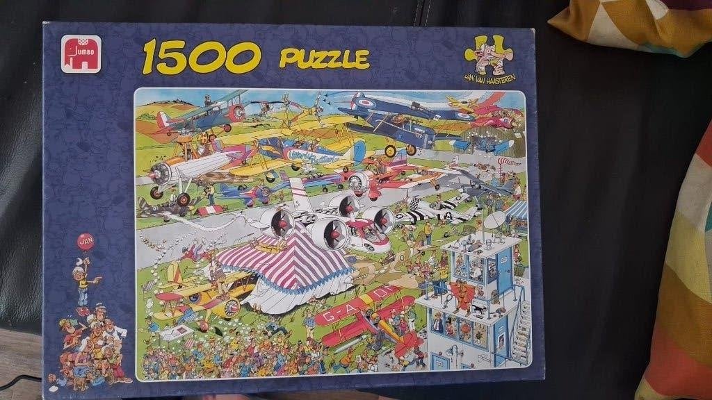 Jan van Haasteren 1500 stukjes - Vliegshow, Ophalen, 500 t/m 1500 stukjes, Gebruikt, Legpuzzel