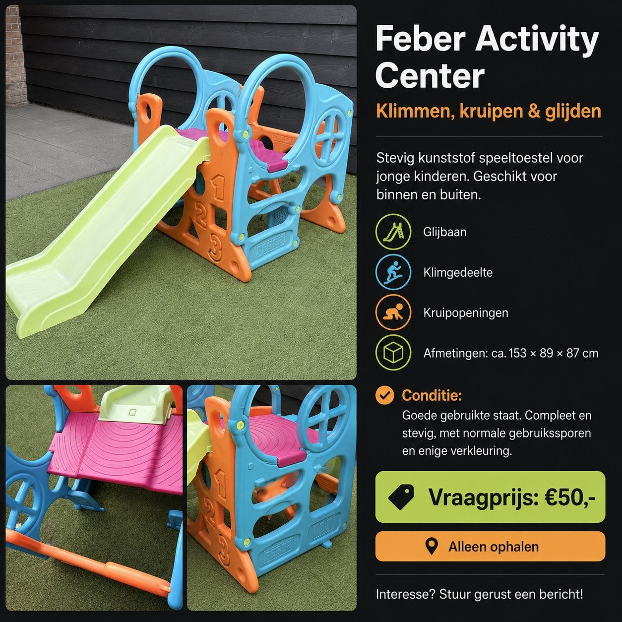 Feber Activity Center, Ophalen, Zo goed als nieuw, Glijbaan