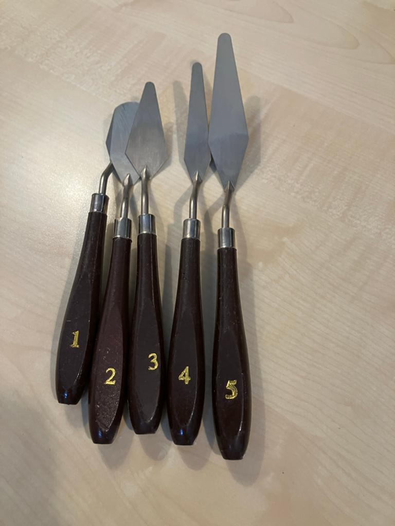 Schilderspalettenmessen set van 5, Hobby en Vrije tijd, Schilderen, Ophalen of Verzenden, Gebruikt, Overige typen