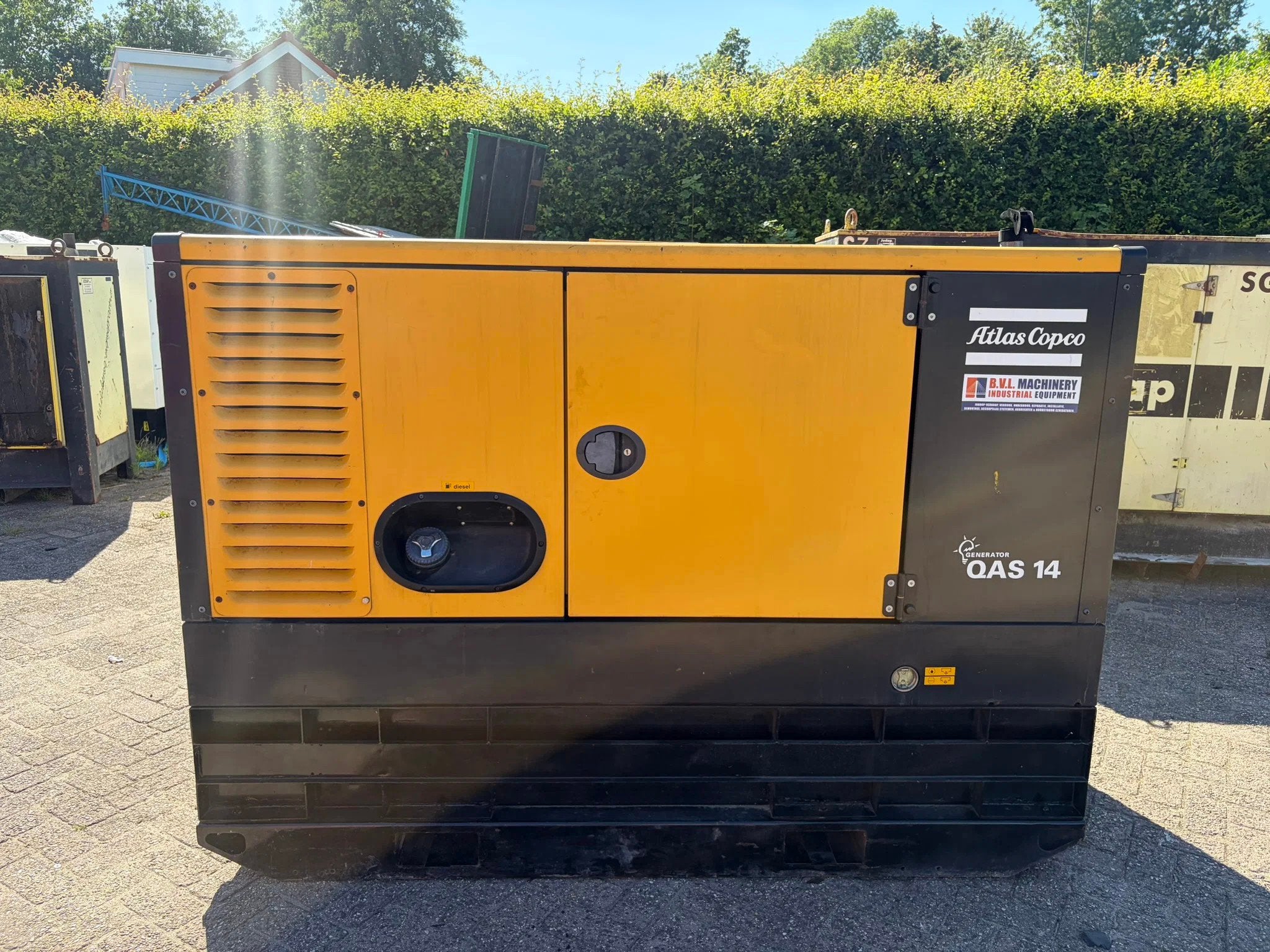 Atlas-Copco QAS 15 kVA stamford aggregaat generatorset