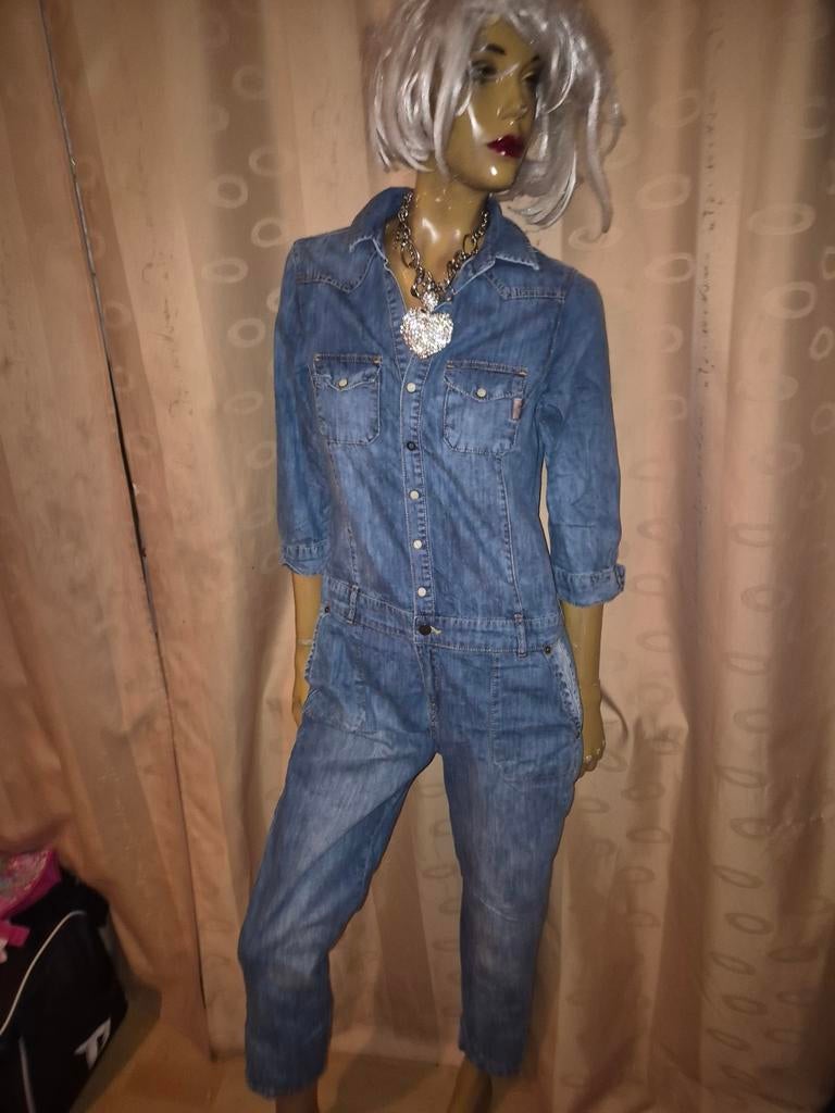 Stijlvolle Denim Jumpsuit - Maat M mango, Kleding | Dames, Jumpsuits, Maat 38/40 (M), Mango, Blauw, Ophalen of Verzenden