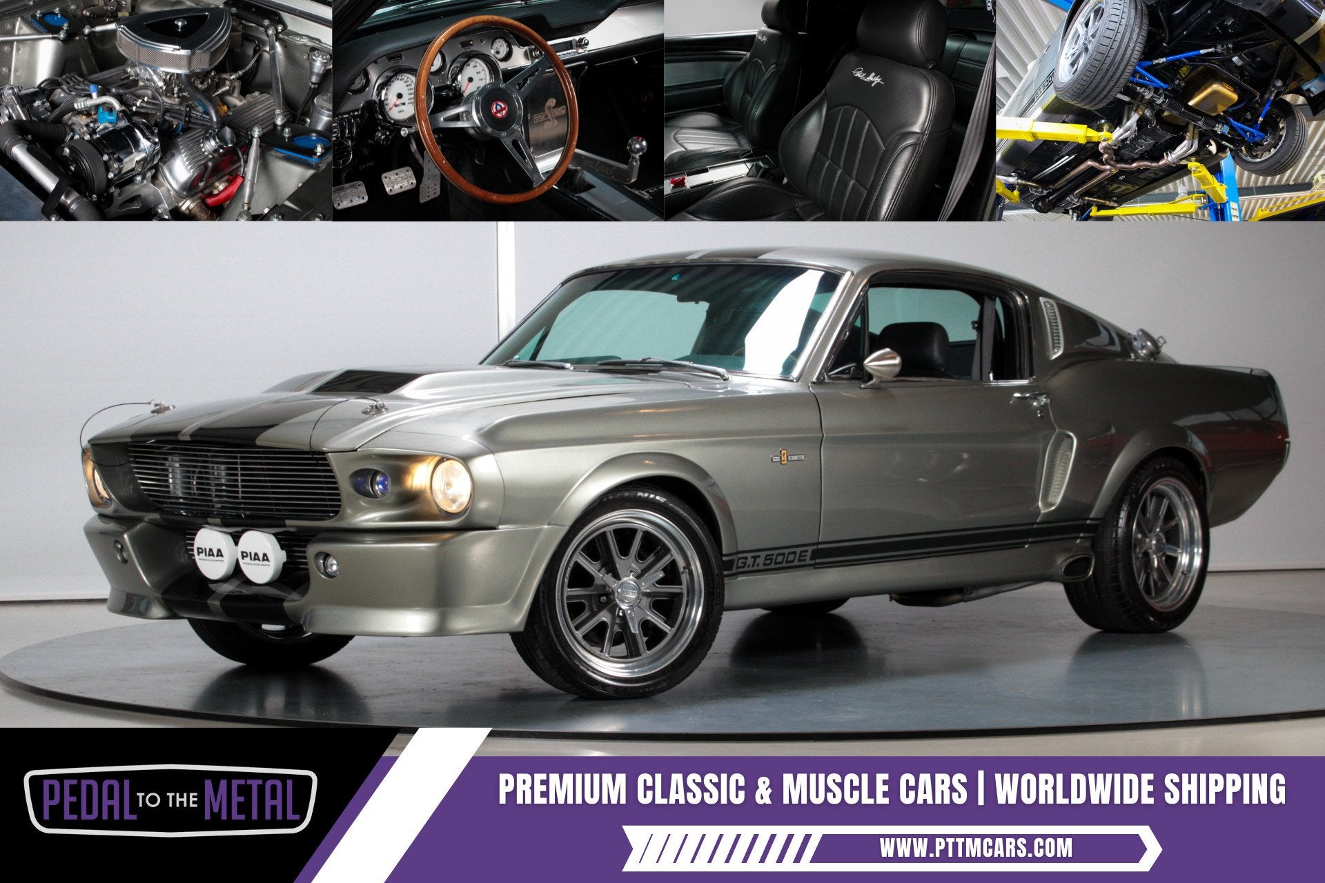 Ford USA Mustang "Eleanor" GT500E | Built by PTTM, Lederen bekleding, Achterwielaandrijving, Zwart, Overige carrosserieën