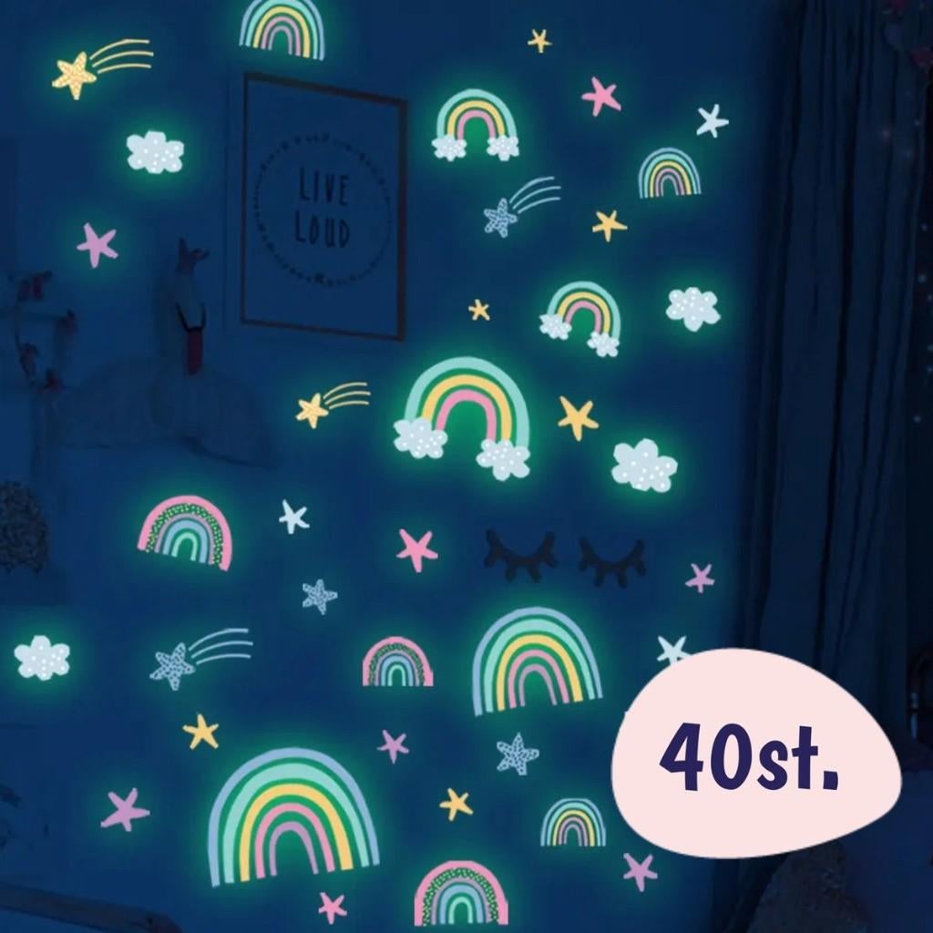 Muurstickers - Glow In The Dark -Sterren & Regenboog, Nijverheidsweg-Noord 77, 3812PK, Amersfoort, Zo goed als nieuw, Wanddecoratie