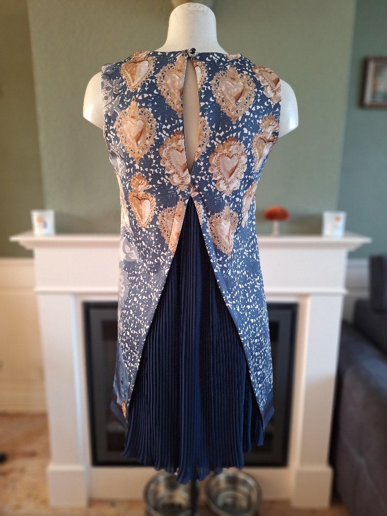 Amor de Cuba blauwe paisley jurk 40, Maat 38/40 (M), Zo goed als nieuw, Knielengte, Amor de Cuba