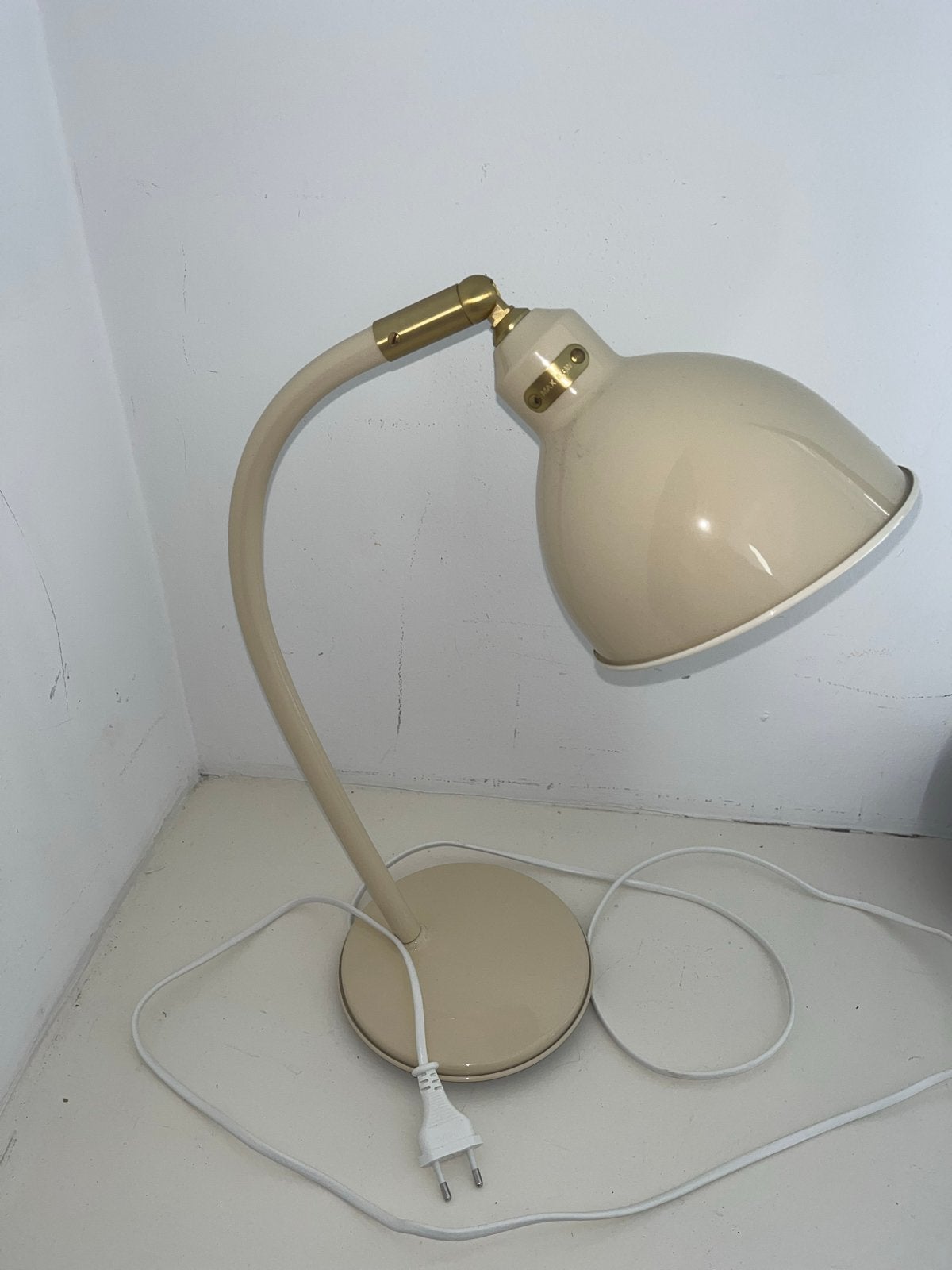 Vintage Bureaulamp Beige/Crème - Jaren '70 Stijl, Bureaulamp, Gebruikt, Vintage, E27 (groot)