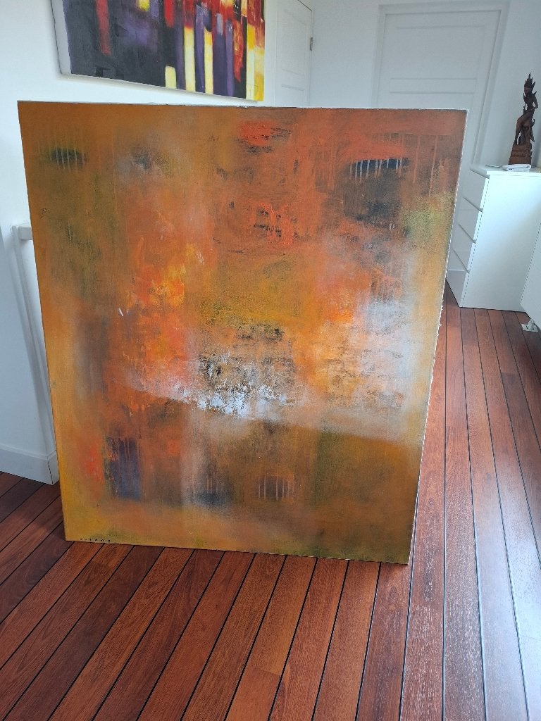 Origineel abstract schilderij, Antiek en Kunst, Ophalen