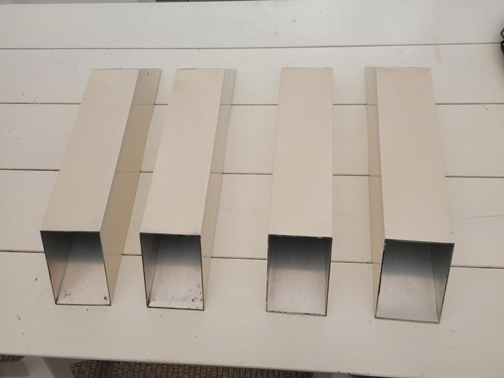 4 witte schoren voor veranda, Ophalen
