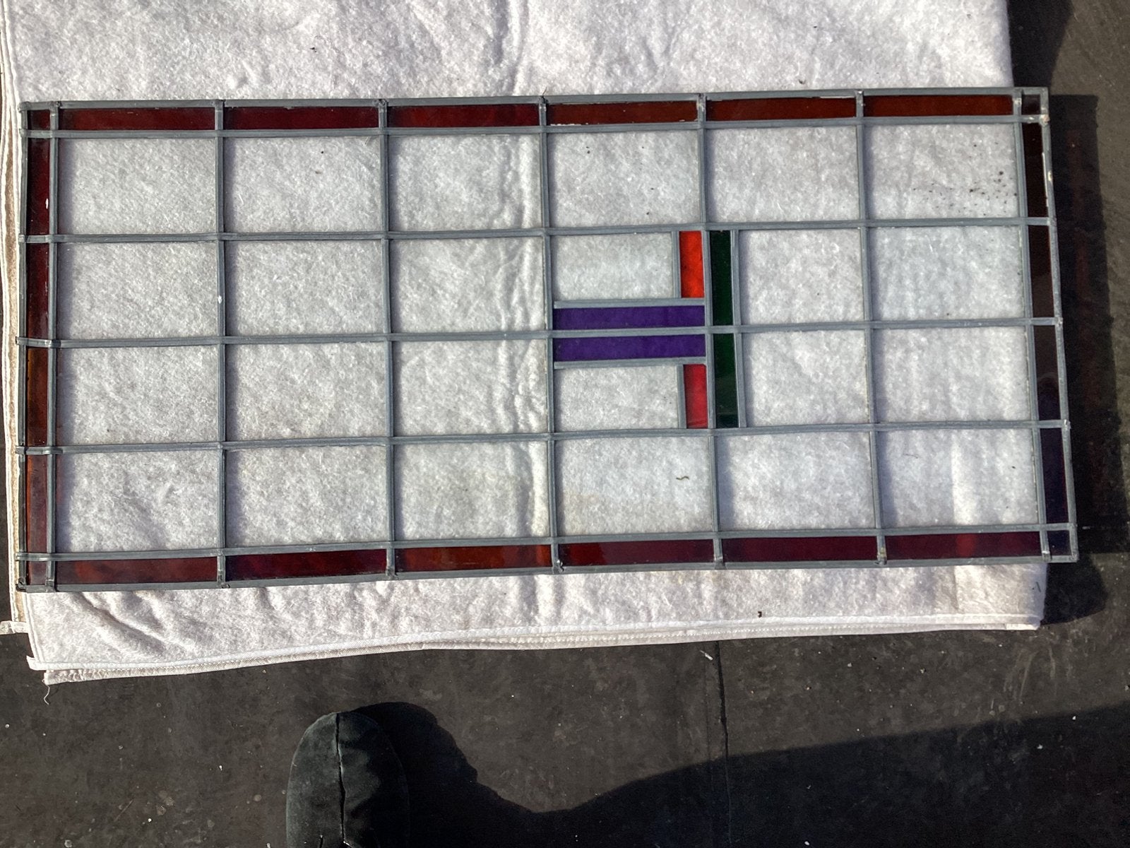 Glas in lood raam,gekleurd, Doe-het-zelf en Verbouw, Ophalen, Gevelraam of Ruit, Gebruikt, Minder dan 80 cm