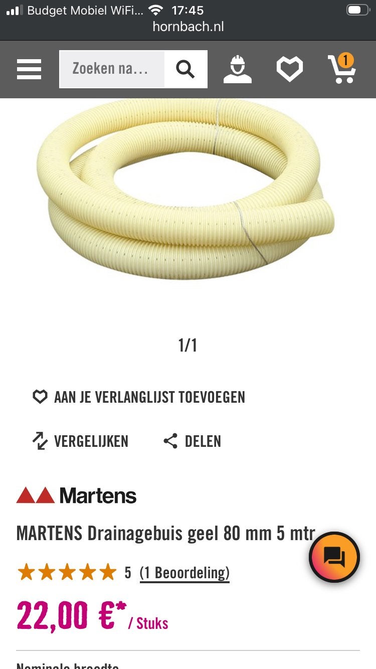 Drainagebuis, Ophalen, Nieuw