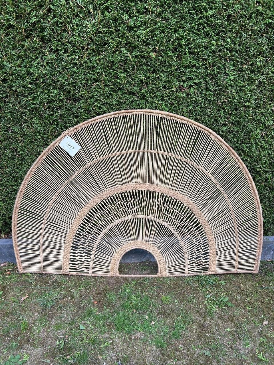 Rotan bed hoofdbord, Huis en Inrichting, Ophalen of Verzenden, Tweepersoons, Hout