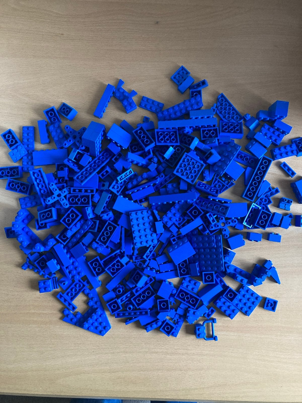 430 gr Grote partij blauwe LEGO stenen - diverse vormen, Gebruikt, Inclusief extra onderdelen, Lego, Ophalen of Verzenden