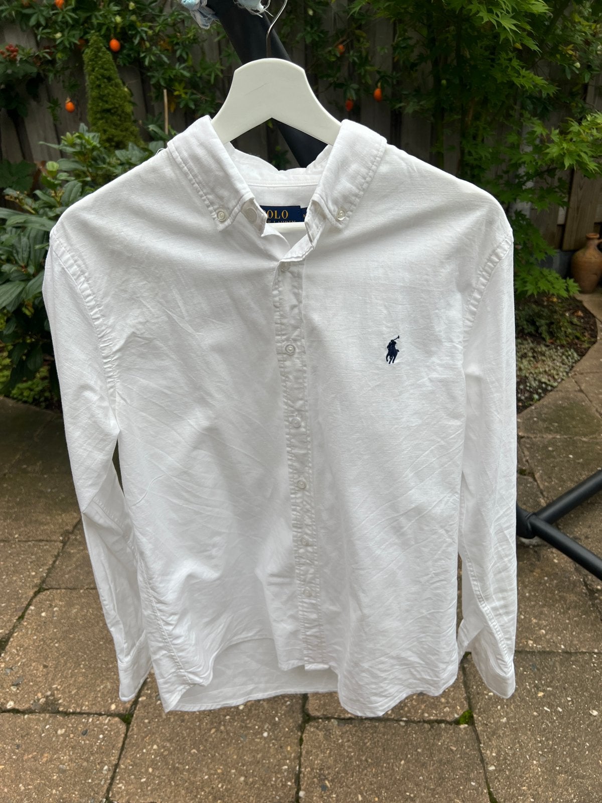 Ralph lauren linnen overhemd, Ophalen of Verzenden, Zo goed als nieuw, Wit