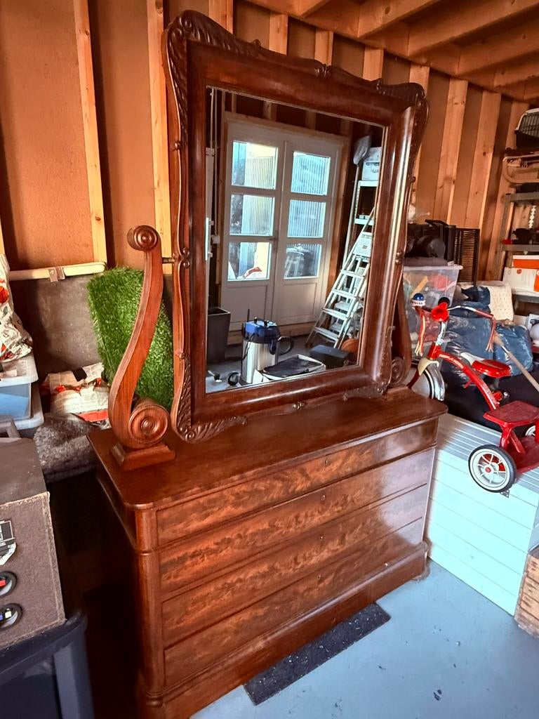 Ladekast/ commode met spiegel antiek, Ophalen
