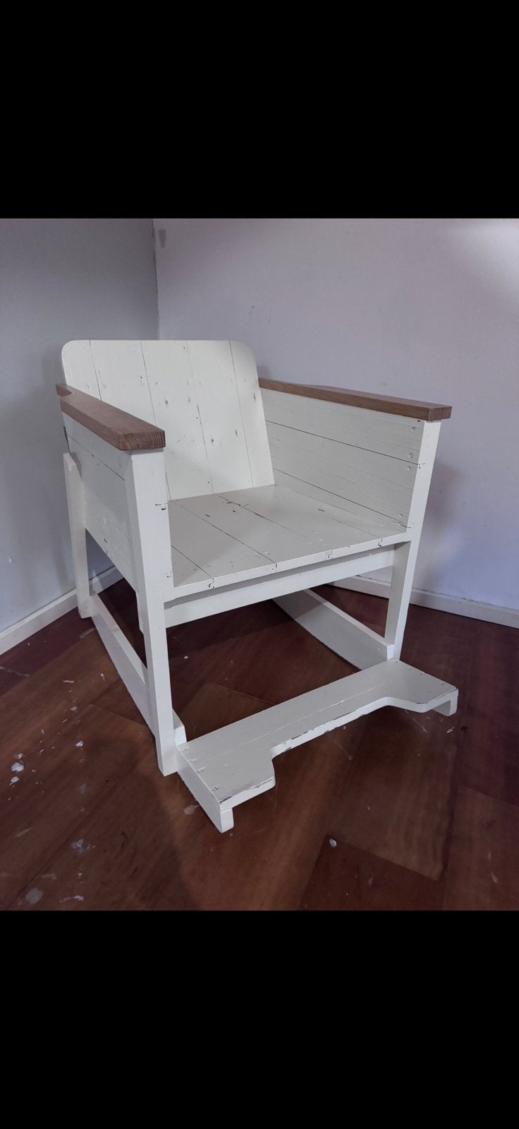 Originele Piet Hein Eek schommelstoel, Huis en Inrichting, Stoelen, Ophalen, Gebruikt, Wit, Eén