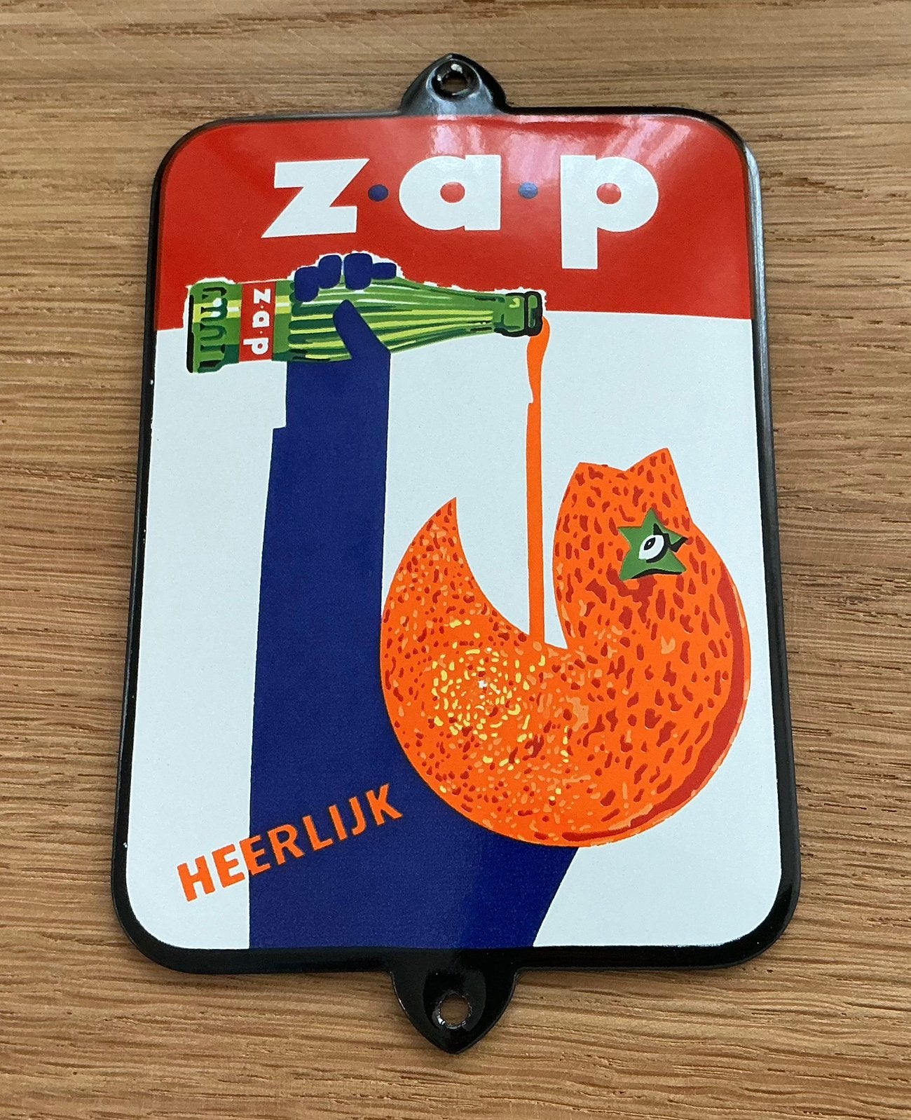 Emaille bordje ZAP, Verzamelen, Ophalen of Verzenden, Gebruikt, Reclamebord