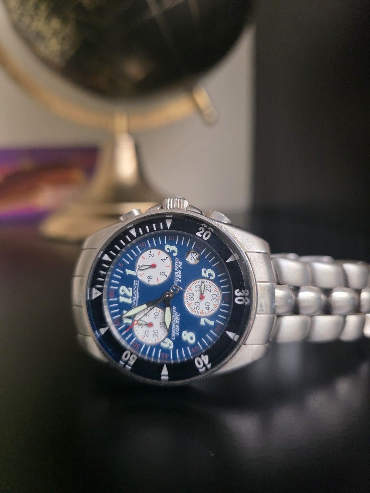 Stijlvol Galanti Chronograaf sporthorloge, Overige merken, Gebruikt, Zwart, Ophalen of Verzenden