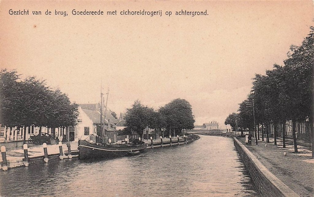 703-062-033 Gezicht van de Brug Goedereede met Cichoreidrog, Verzenden, Voor 1920, Zuid-Holland