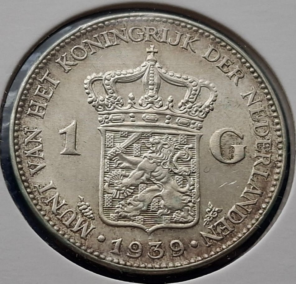 * Nederland 1 gulden 1939 - Wilhelmina (- UNC), Postzegels en Munten, Munten | Nederland, 1 gulden, Zilver, Ophalen of Verzenden