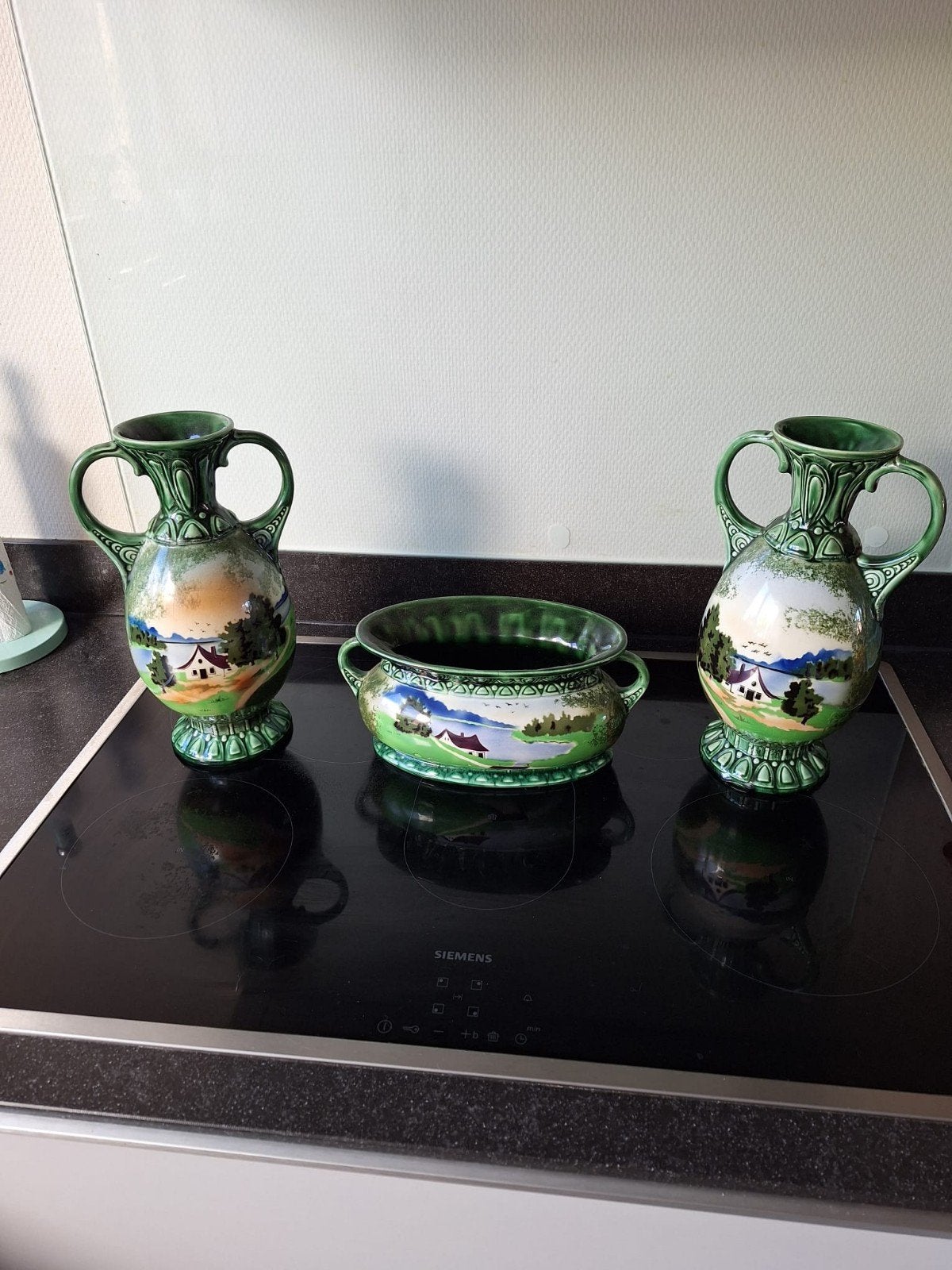 2 vazen en schaaltje, Antiek en Kunst, Ophalen of Verzenden