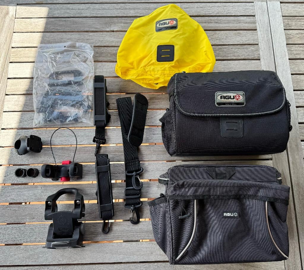 AGU stuurtas met houder + fietstas bagagedrager complete set, Ophalen of Verzenden, Zo goed als nieuw, AGU
