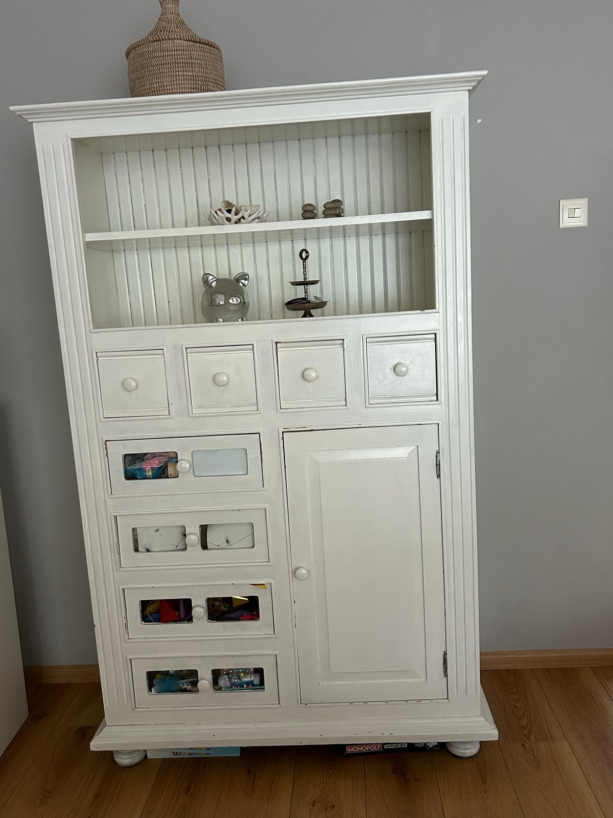 Grenen kast (wit geverfd) - 175x105x48 cm, Ophalen, Gebruikt