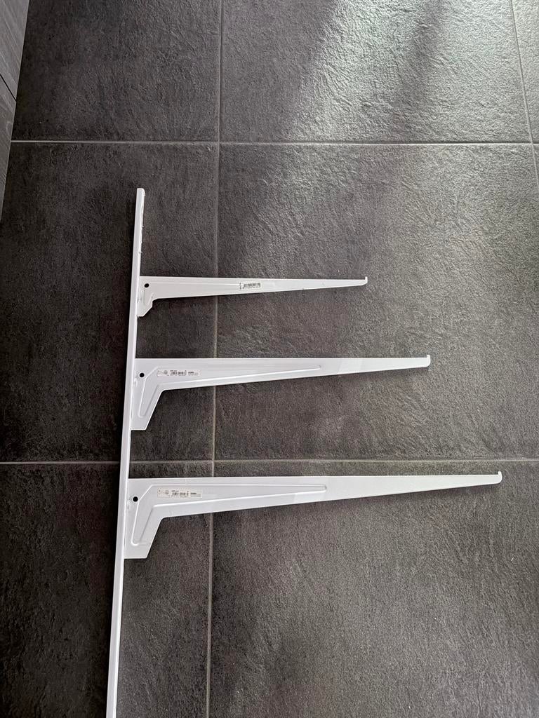 Witte plankdragers en wandrail voor wandplanken, Ophalen of Verzenden, Zo goed als nieuw