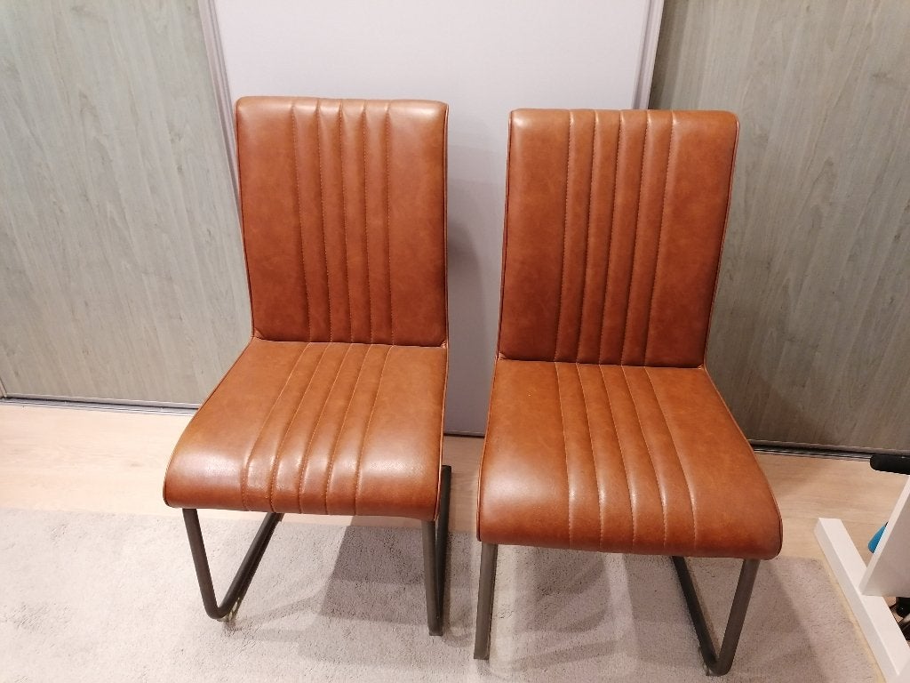 3 stoelen, Ophalen, Gebruikt, Bruin, Drie