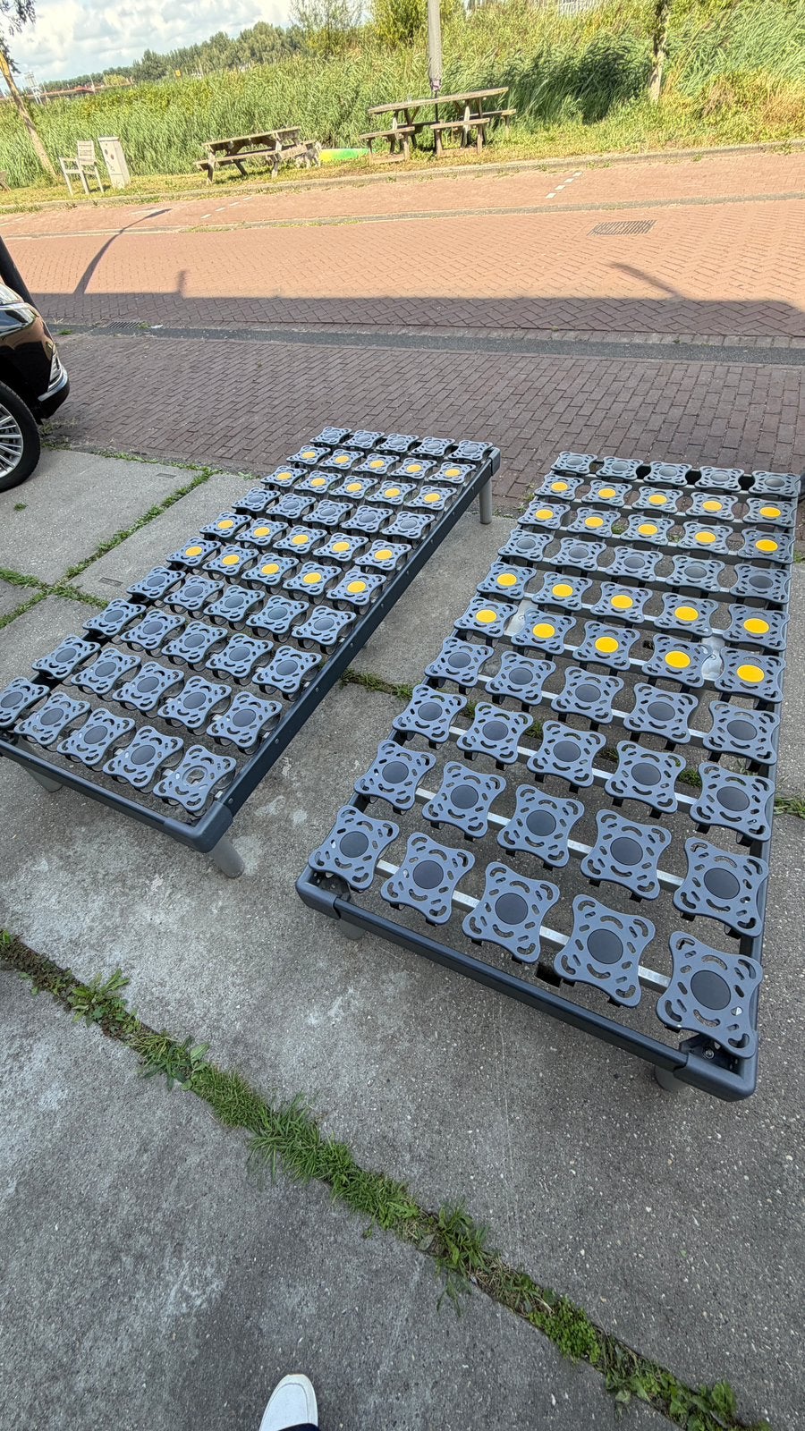 2x schotelbodem 90x210 (40cm hoog), Ophalen, Overige materialen, Gebruikt, 90 cm