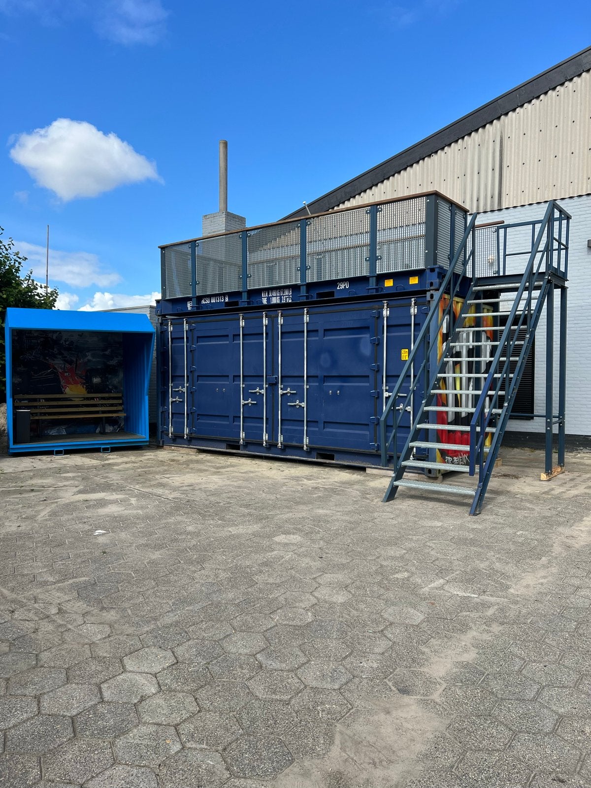 Modulaire Container Showroom met Dakterras, Ophalen