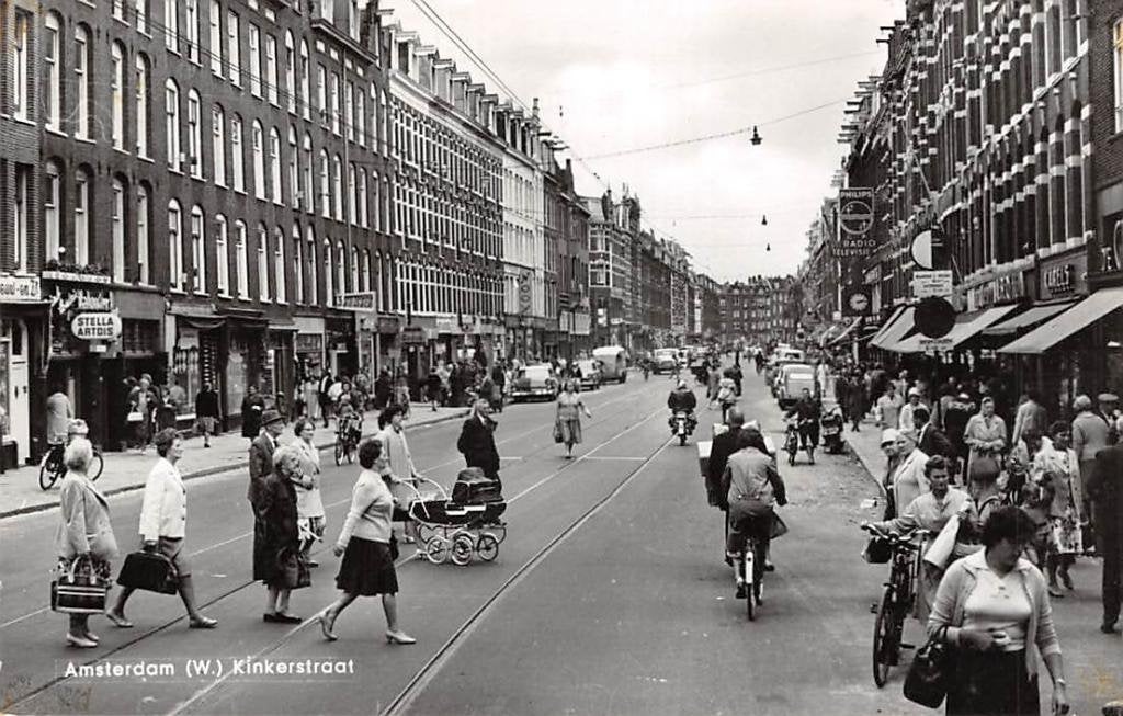 Amsterdam West Kinkerstraat 1962, Verzamelen, Ansichtkaarten | Nederland, Verzenden, 1960 tot 1980, Gelopen, Noord-Holland