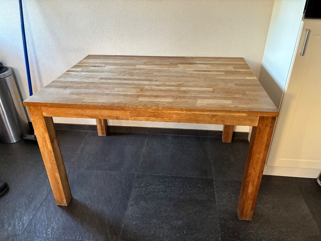 Eiken tafel 130 cm, Ophalen, Gebruikt, 100 tot 150 cm, Eikenhout
