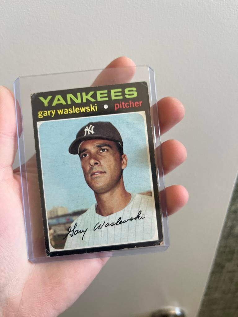 Vintage Gary Waslewski Honkbal Spelerskaart - Yankees, Ophalen of Verzenden, Gebruikt, Buitenlandse clubs, Spelerskaart