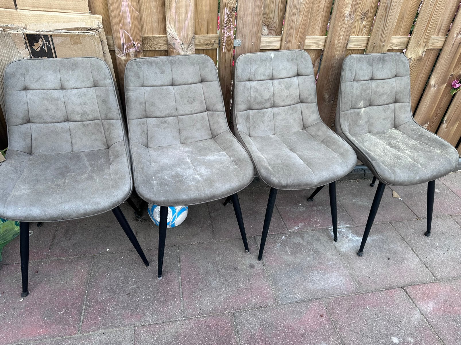 4 eet tafel stoelen, Ophalen, Overige materialen, Gebruikt, Bruin