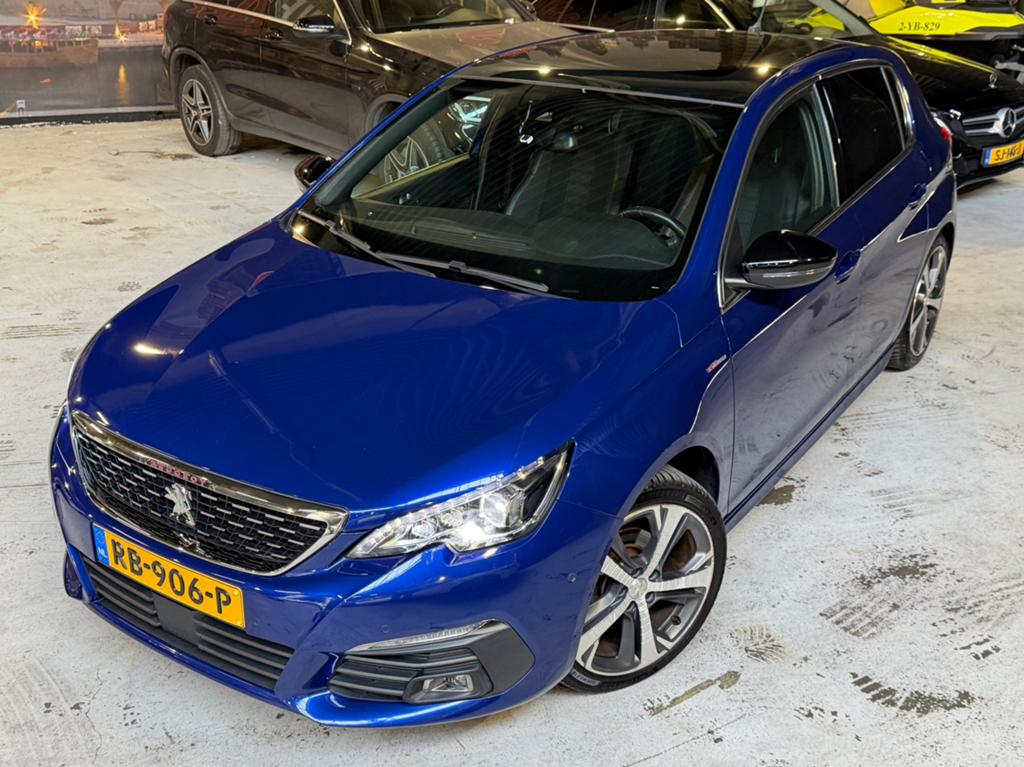 Peugeot 308 GT-Line 1.2-E 2017 Facelift/Glasdak/Led/NAP/Vol/, Auto's, Voorwielaandrijving, Blauw, Leder en Stof, 49 €/maand
