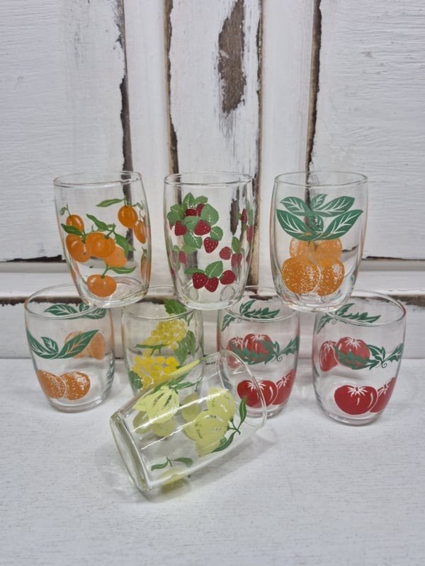 8 vintage sapglaasjes, Ophalen of Verzenden