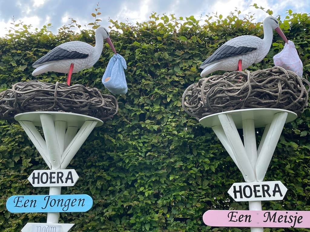 Ooievaarsnest te huur voor geboorte!, Ophalen, Zo goed als nieuw, Geboortebord