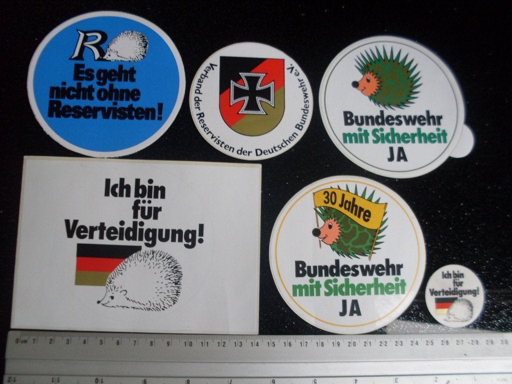 6x sticker Bundeswehr reservisten verteidigung army germany, Verzamelen, Verzenden, Zo goed als nieuw, Bedrijf of Vereniging