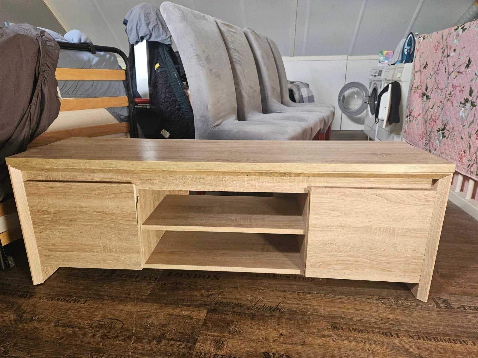 Houten TV-meubel met opbergruimte, Ophalen, Gebruikt, 100 tot 150 cm, Minder dan 100 cm