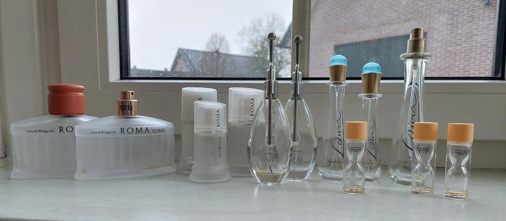 Lege Parfumflesjes Laura Biagiotti - Diversen, Verzamelen, Ophalen of Verzenden, Gebruikt