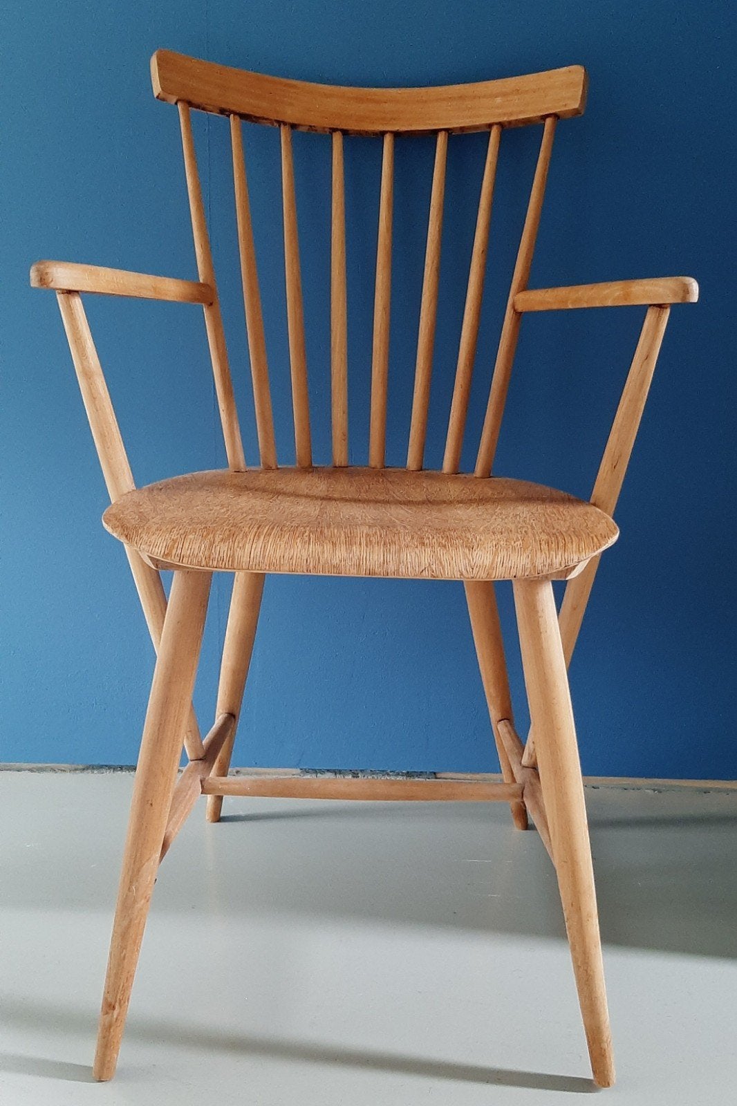 Vintage Pastoe Tapiovaara spijlenstoel jaren '50, Bruin, Ophalen of Verzenden, Eén, Scandinavisch/ midcentury