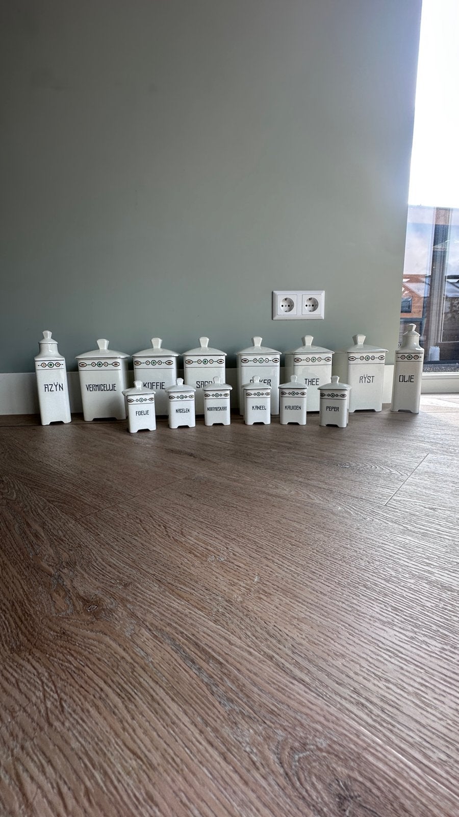 Vintage voorraadpotten set - 13 stuks, Antiek en Kunst, Ophalen