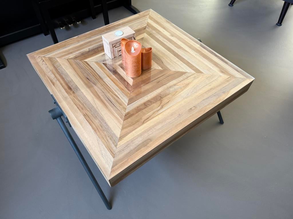 Salontafel Teca Balance, Ophalen, 100 tot 150 cm, 50 tot 100 cm, Zo goed als nieuw