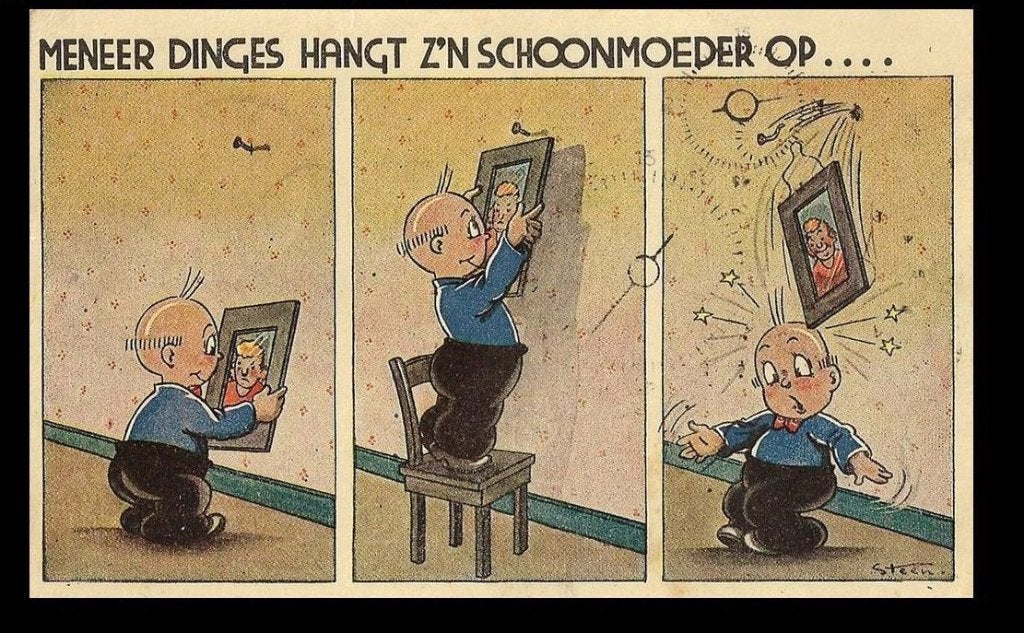 Pax Steen Meneer Dinges hangt zijn schoonmoeder op  T06, Ophalen of Verzenden, 1940 tot 1960, Gelopen, Sterren en Beroemdheden