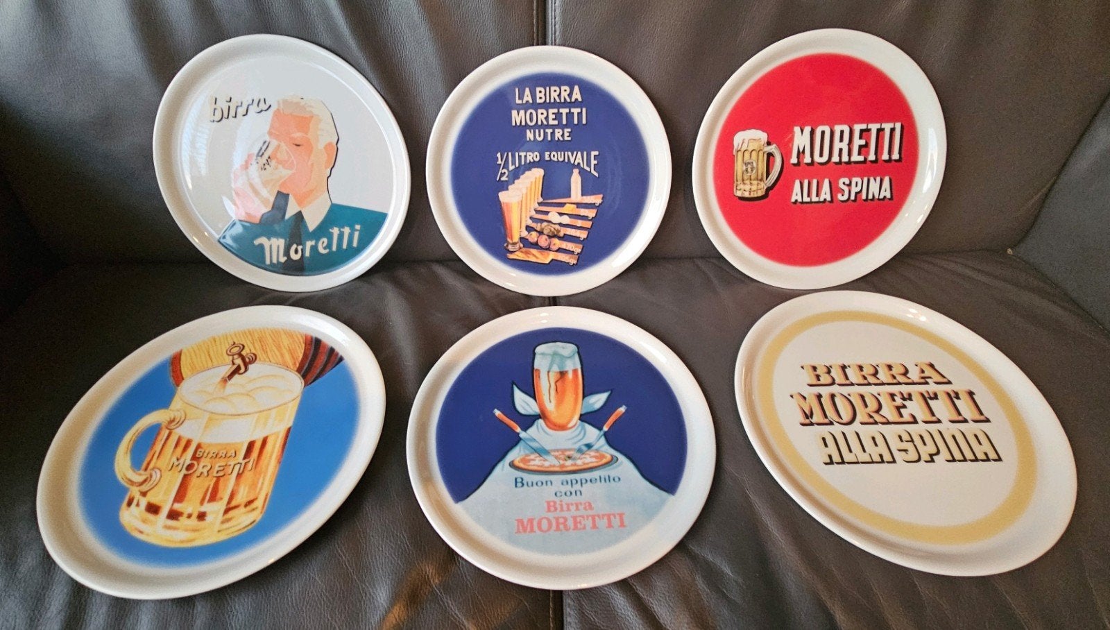 6 Birra Moretti pizzaborden in originele verpakking, Keramiek, Nieuw, Ophalen of Verzenden, Bord(en)