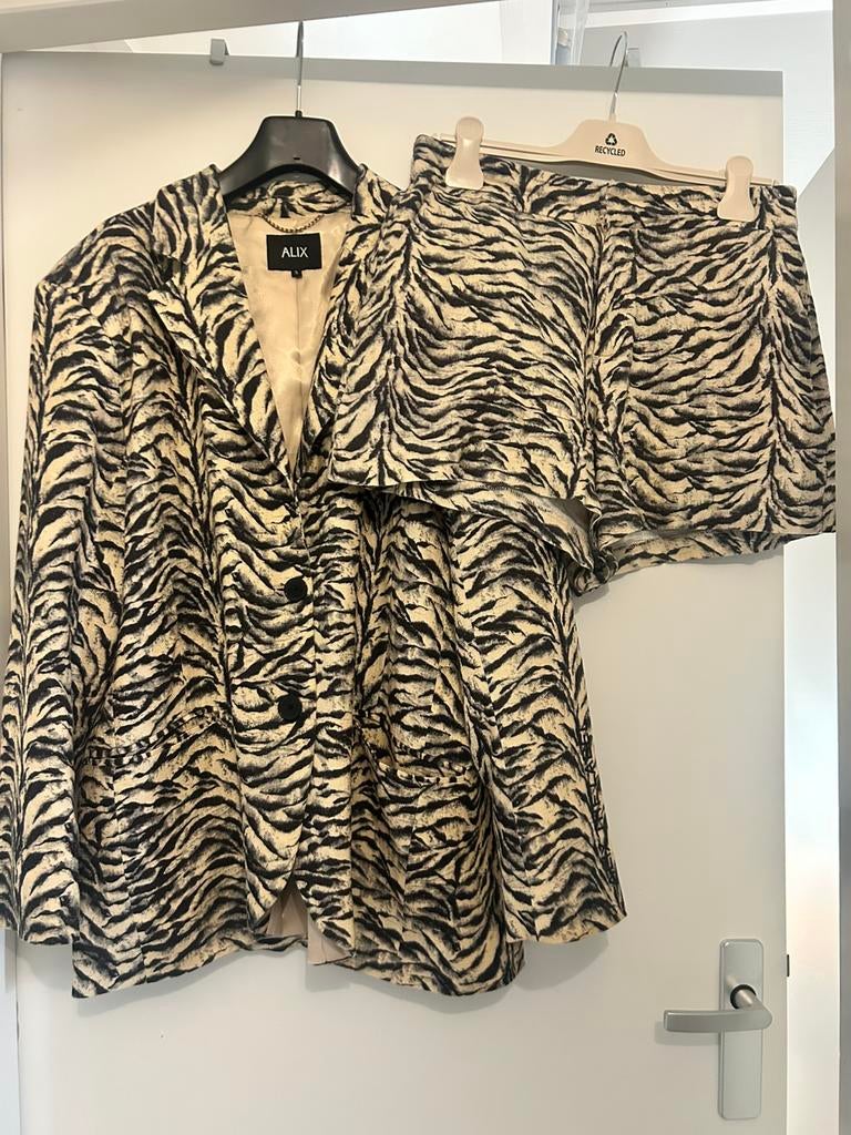 Panter set Alix the Label, Kleding | Dames, Maat 38/40 (M), Kostuum of Pak, Bruin, Ophalen of Verzenden