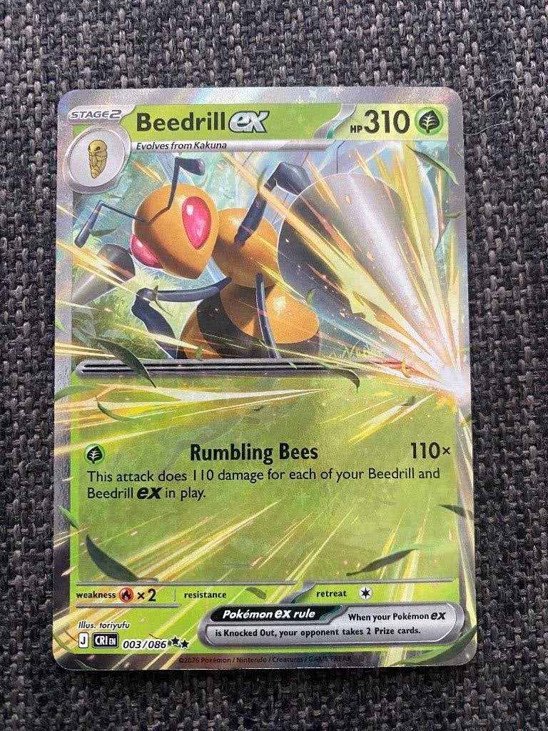 Beedrill EX CRI 003/086, Ophalen of Verzenden, Nieuw, Losse kaart, Foil