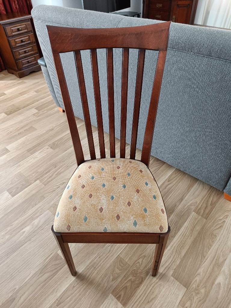 6 eiken eetkamer stoelen in antiek kersen kleur, Ophalen, Gebruikt, Bruin, Klassiek