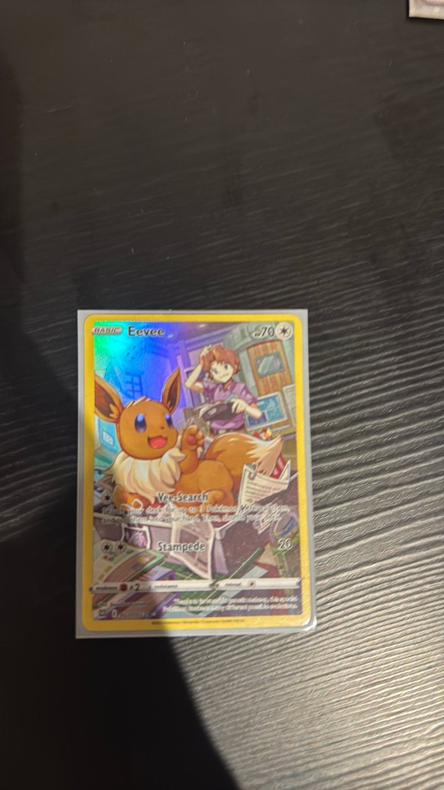 Pokémon Eevee V-Search Holo Kaart, Verzenden, Zo goed als nieuw, Losse kaart, Foil