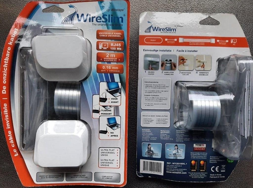 29 st. WireSlim ultra platte data kabel (RJ45-100Mb) 0,16mm, Ophalen of Verzenden, Nieuw