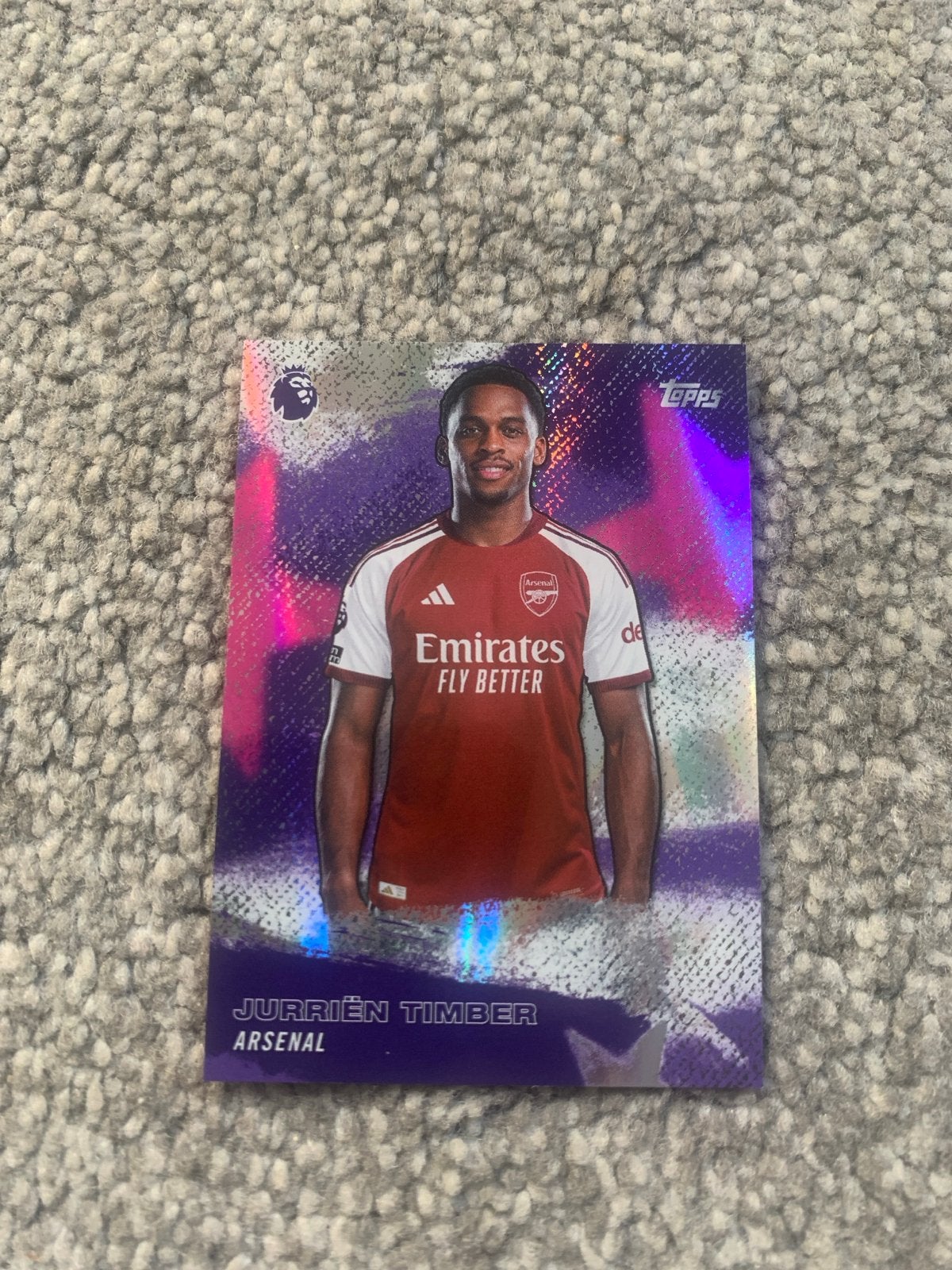 Jurriën Timber Arsenal Premier League Trading Card, Ophalen of Verzenden, Zo goed als nieuw, Buitenlandse clubs, Spelerskaart